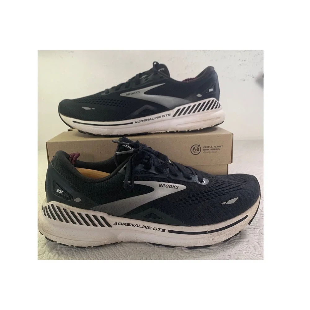 Brooks Adrenaline GTS 23 Womens Running Shoes Black White 1203811B004 Size 10